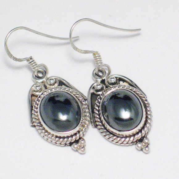 Dangle Earrings Hematite Sterling Silver Jewelry - Picture 2 of 3